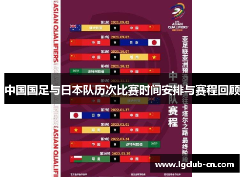 中国国足与日本队历次比赛时间安排与赛程回顾